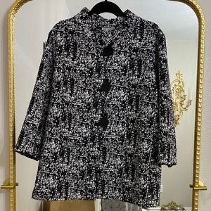 JM Collection Black and White Textured Blazer